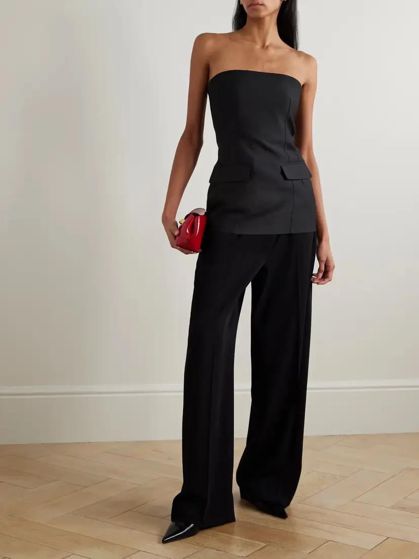 TOTEME Strapless Wool And Silk-blend Bustier Top | Thumbnail 2 TOTEME Strapless Wool And Silk-blend Bustier Top | Thumbnail 2