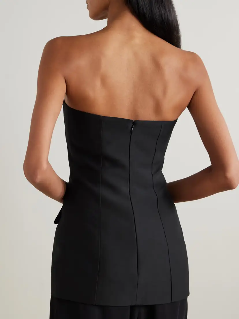 TOTEME Strapless Wool And Silk-blend Bustier Top | Thumbnail 3 TOTEME Strapless Wool And Silk-blend Bustier Top | Thumbnail 3
