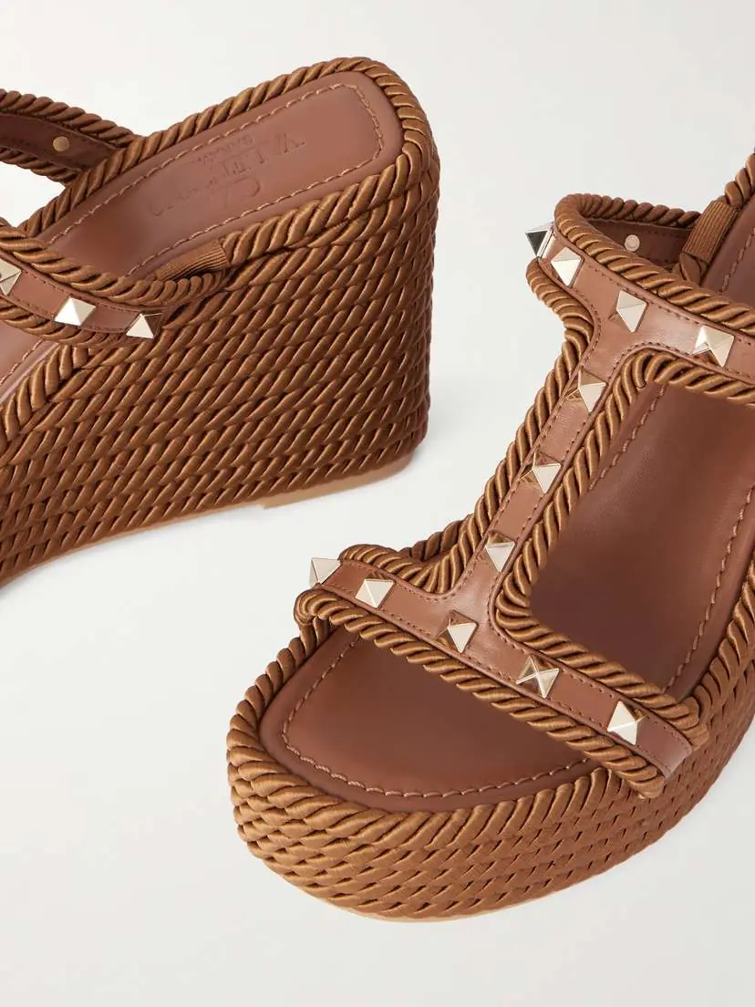 Valentino Garavani Rockstud 90 Leather Wedge Mules | Thumbnail 5 Valentino Garavani Rockstud 90 Leather Wedge Mules | Thumbnail 5