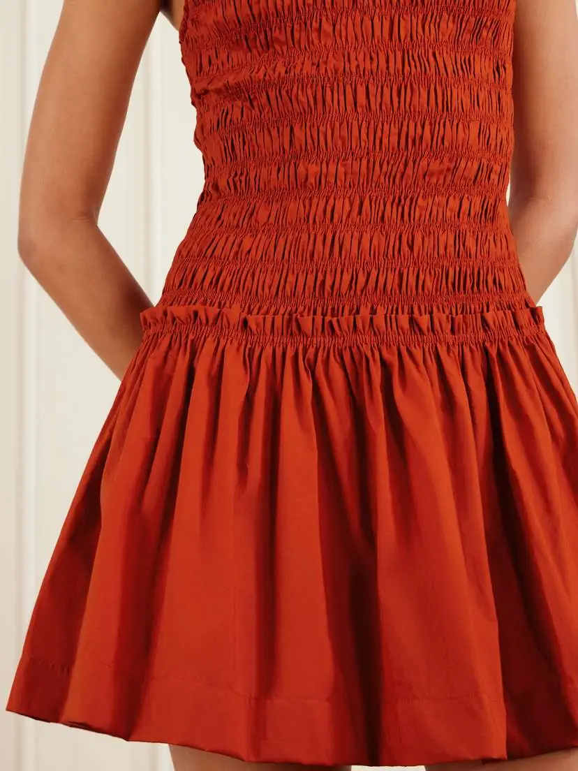 Faithfull Maria Shirred Cotton Mini Dress | Thumbnail 4