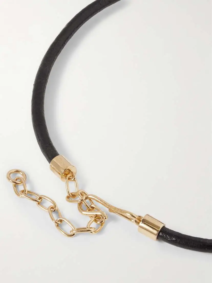 Lizzie Fortunato Cabera Gold-plated, Leather, Resin And Multi-stone Choker | Thumbnail 3 Lizzie Fortunato Cabera Gold-plated, Leather, Resin And Multi-stone Choker | Thumbnail 3