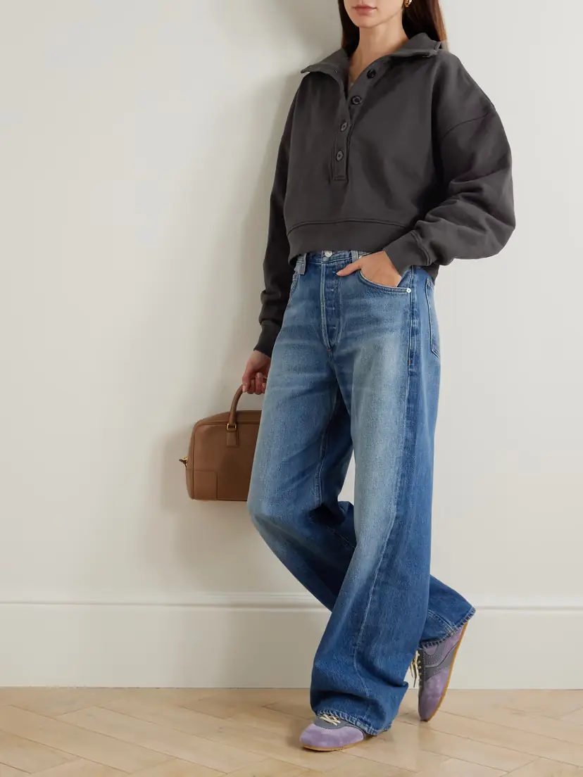 Citizens of Humanity Mirelle Cropped Cotton-jersey Sweatshirt | Thumbnail 2 Citizens of Humanity Mirelle Cropped Cotton-jersey Sweatshirt | Thumbnail 2