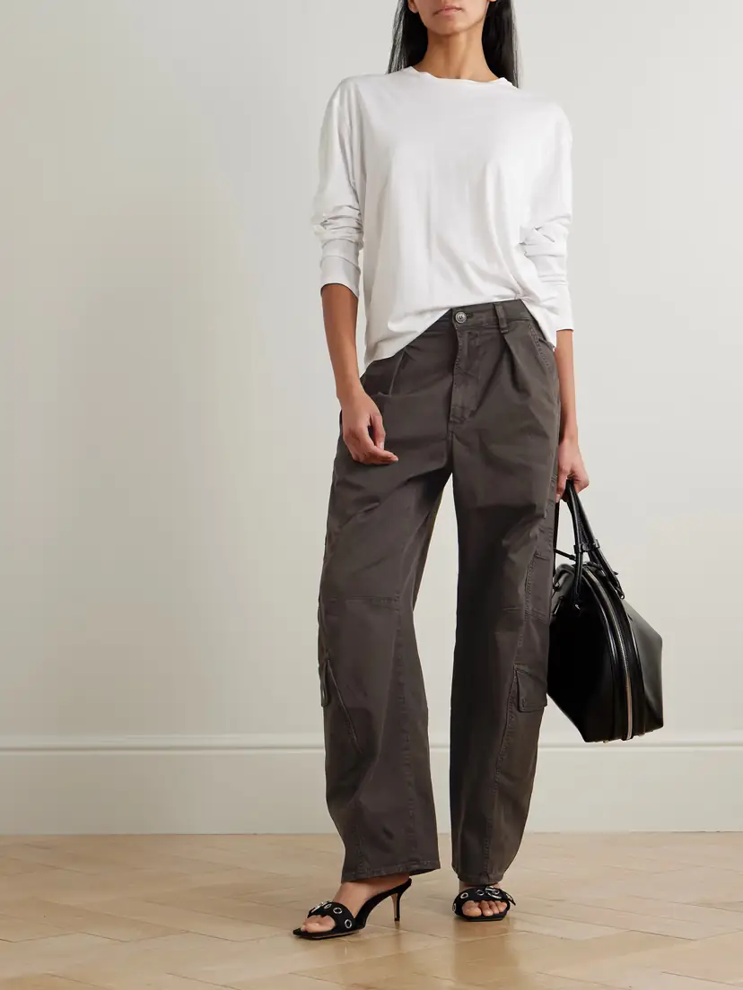 Citizens of Humanity Flight Pleated Organic Cotton-blend Twill Tapered Pants | Thumbnail 2