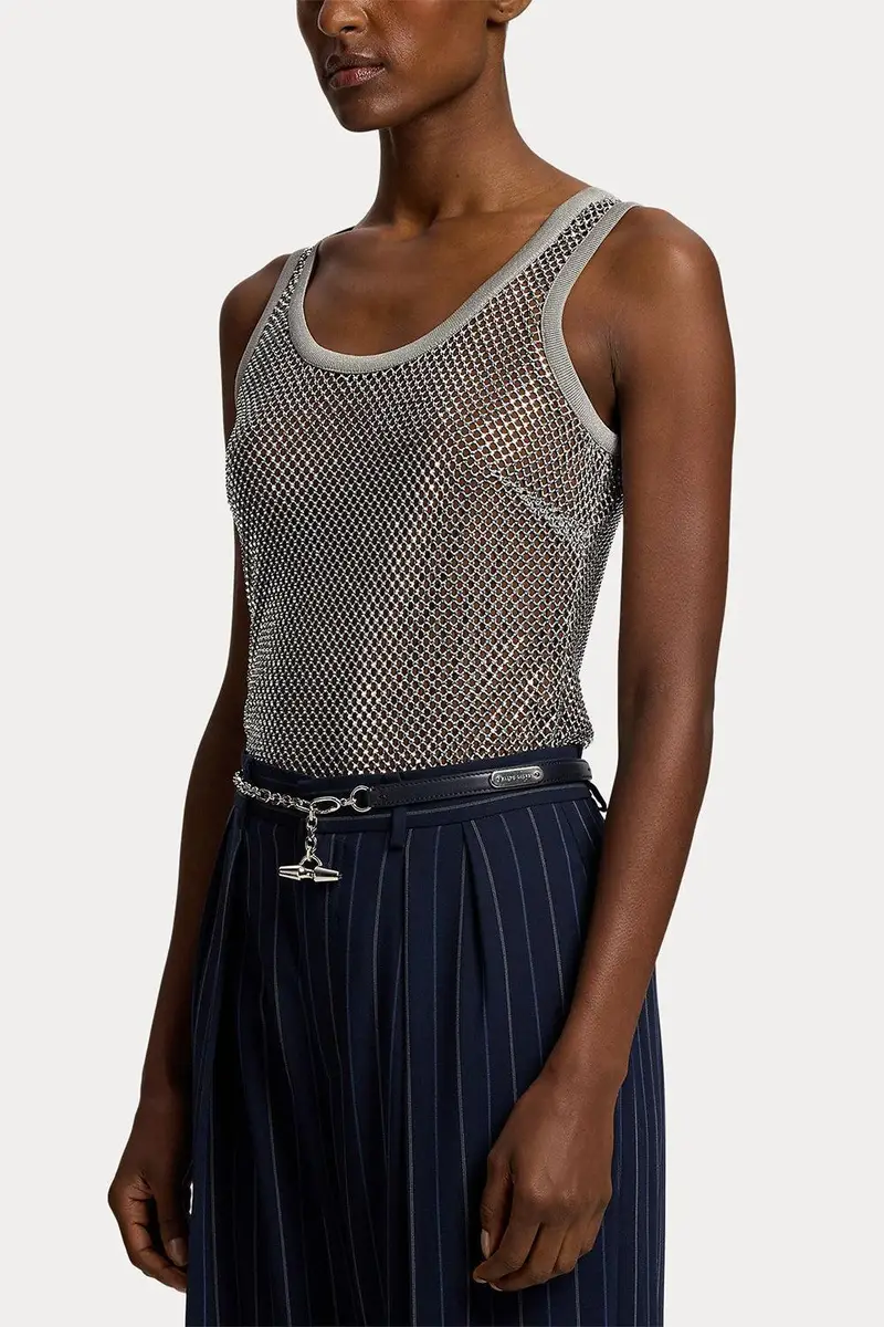 Ralph Lauren Melony Embellished Mesh Tank Top | Thumbnail 3