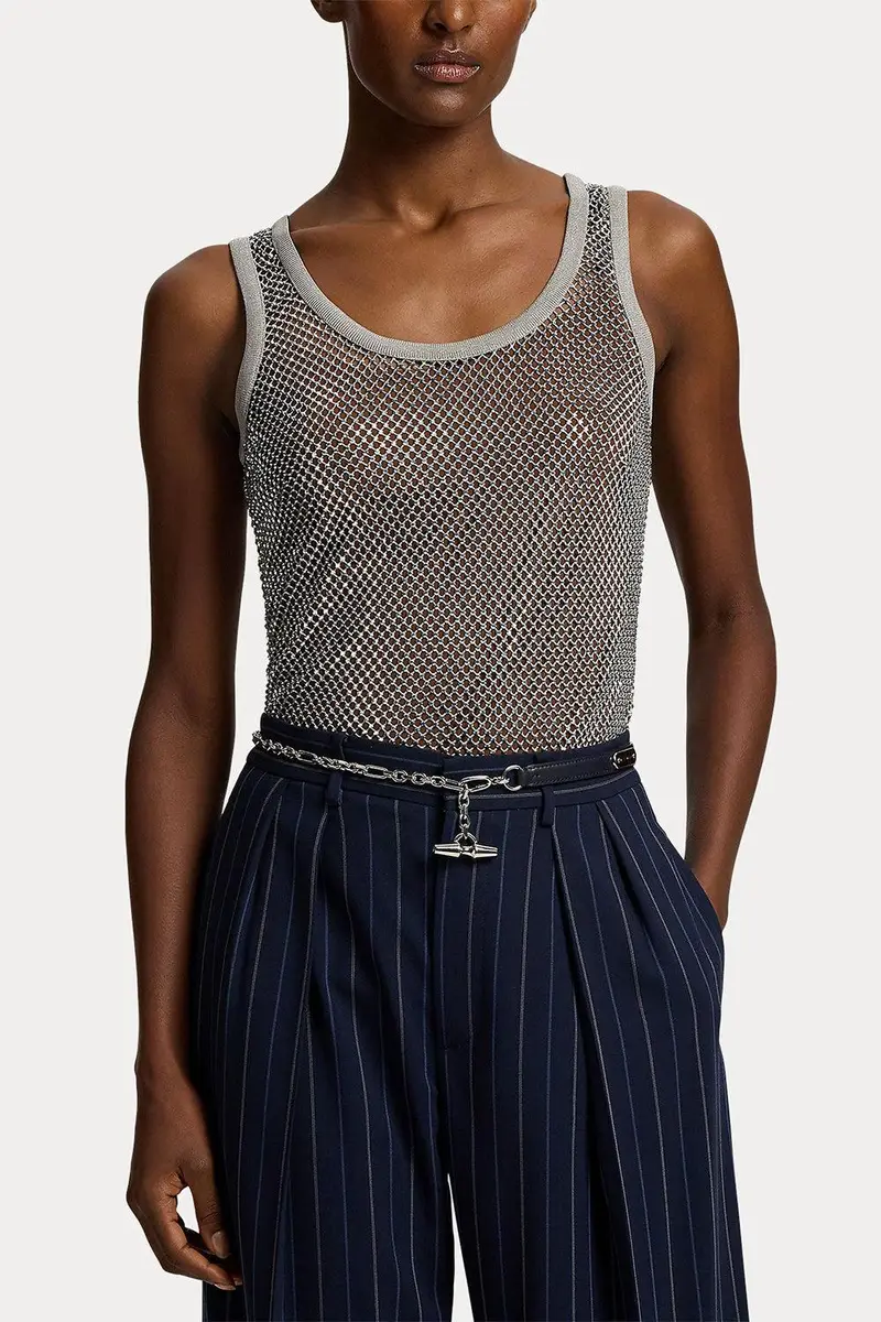 Ralph Lauren Melony Embellished Mesh Tank Top | Thumbnail 5
