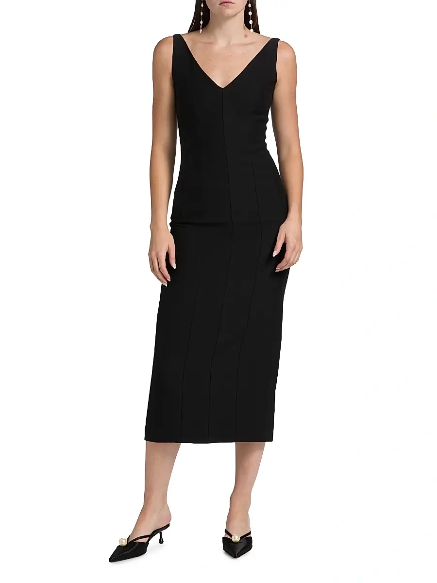 Adam Lippes Women's Willa Wool-Blend Midi-Dress | Thumbnail 3 Adam Lippes Women's Willa Wool-Blend Midi-Dress | Thumbnail 3