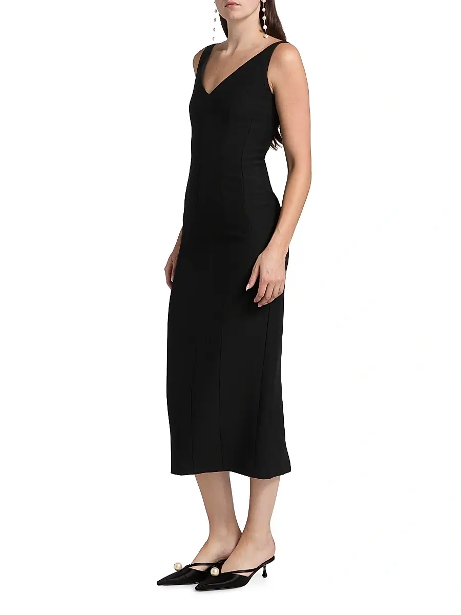 Adam Lippes Women's Willa Wool-Blend Midi-Dress | Thumbnail 4 Adam Lippes Women's Willa Wool-Blend Midi-Dress | Thumbnail 4