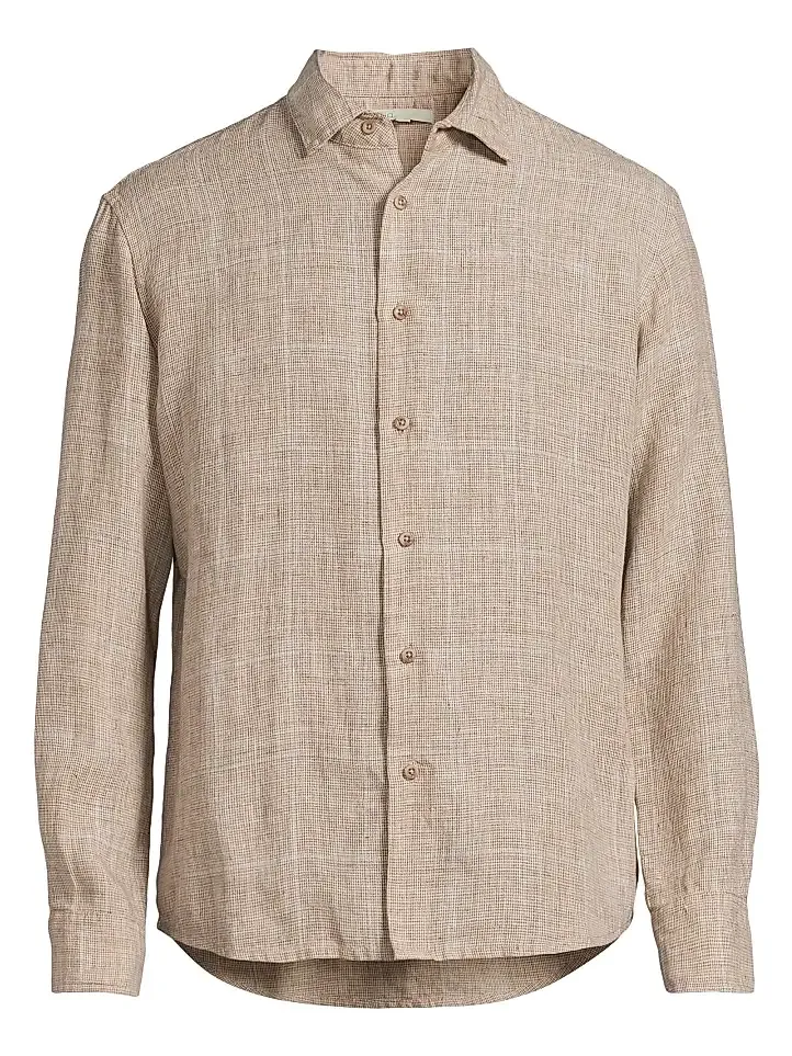 Men's Checked Linen Shirt Men's Checked Linen Shirt