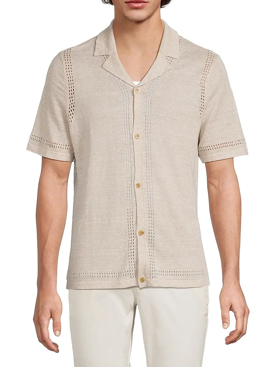 Onia Men's Linen Knit Camp Shirt | Thumbnail 3 Onia Men's Linen Knit Camp Shirt | Thumbnail 3