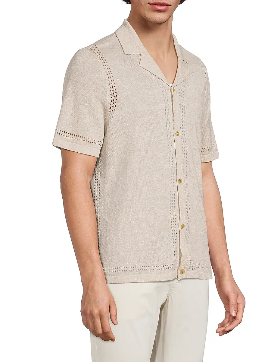 Onia Men's Linen Knit Camp Shirt | Thumbnail 4 Onia Men's Linen Knit Camp Shirt | Thumbnail 4