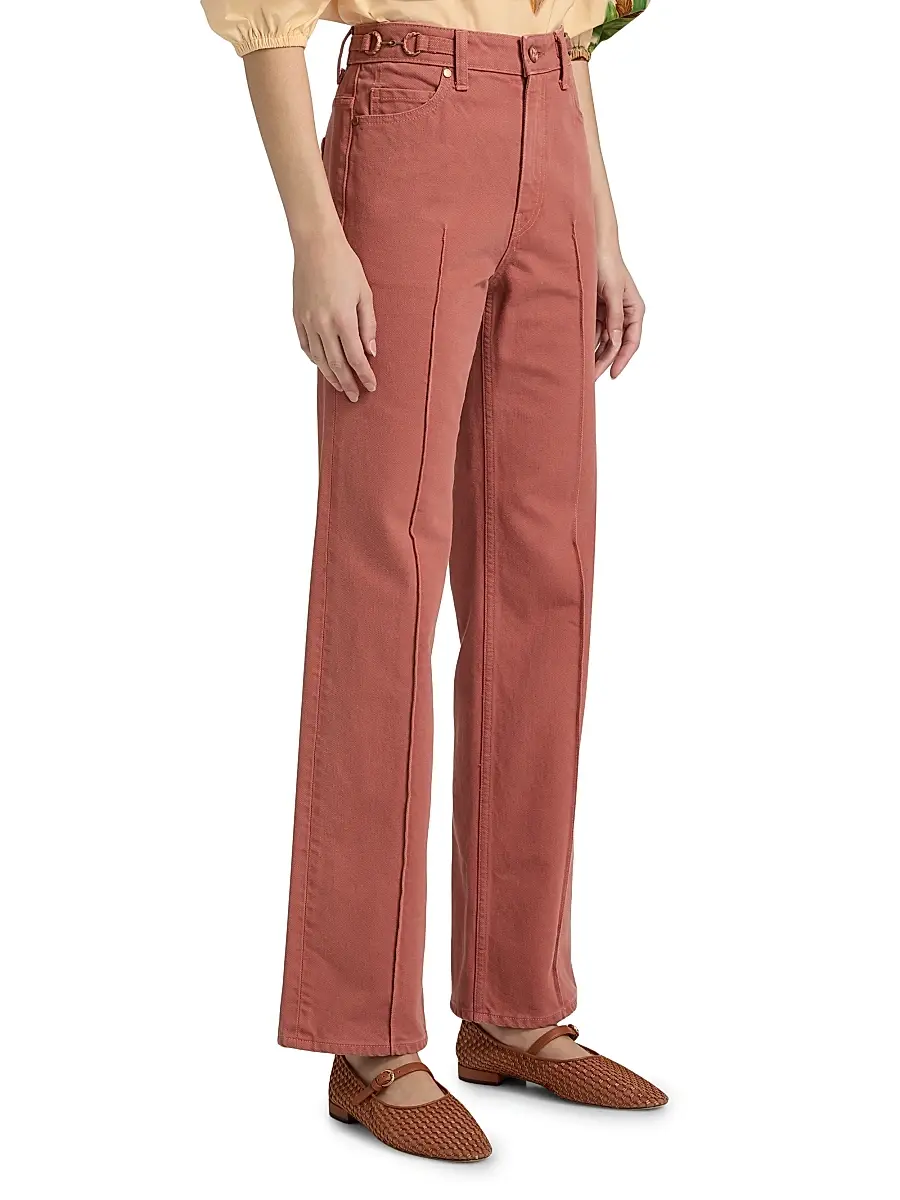 Ulla Johnson Women's Agatha Pintuck Straight-Leg Jeans | Thumbnail 4 Ulla Johnson Women's Agatha Pintuck Straight-Leg Jeans | Thumbnail 4
