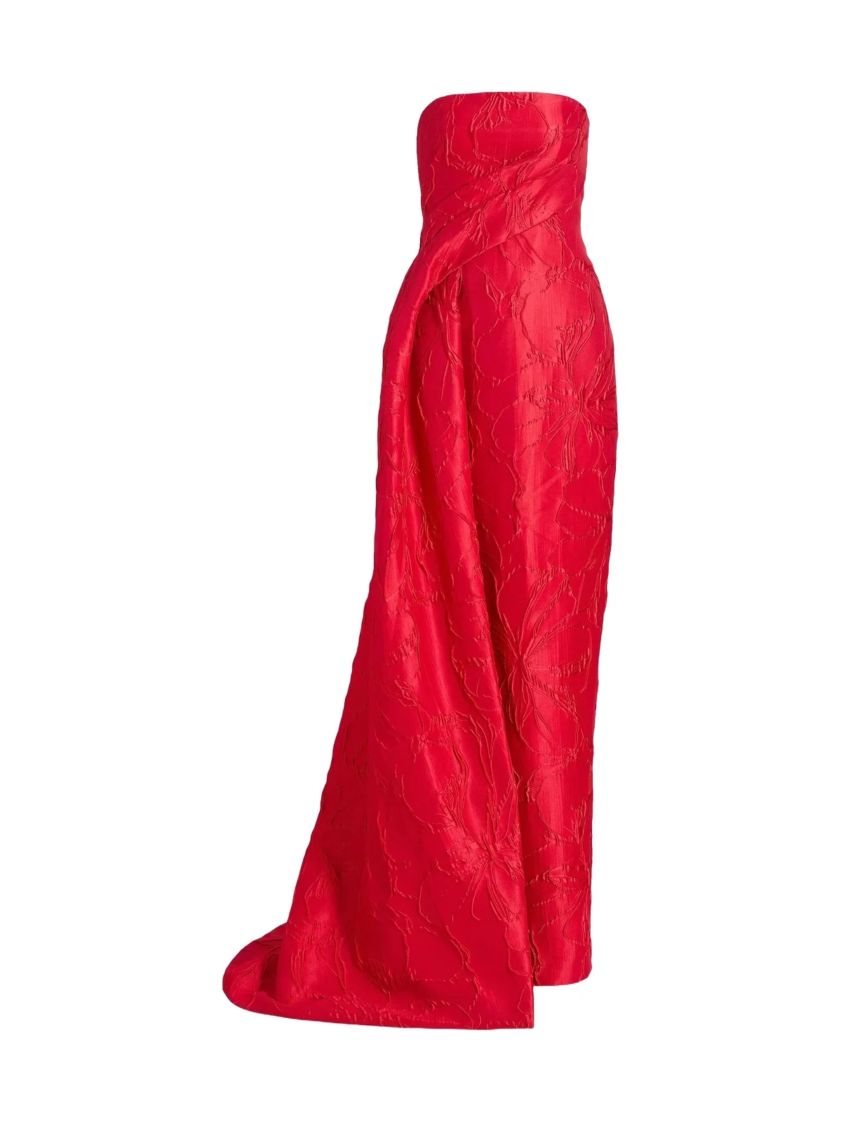 Women's Jacquard Floral Draped Column Gown Women's Jacquard Floral Draped Column Gown