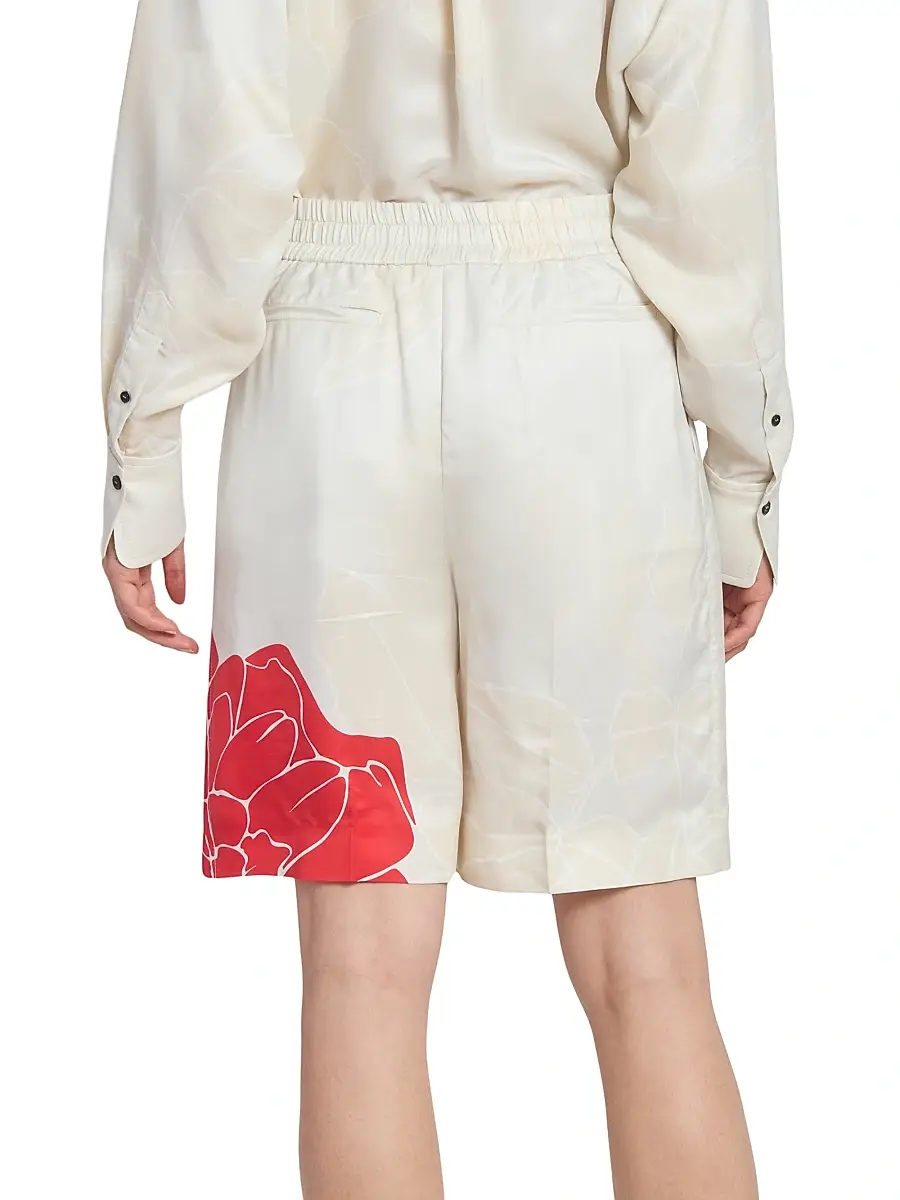 Victoria Beckham Women's Floral Wool-Blend Tailored Shorts - Shell Cardinal Red | Thumbnail 5 Victoria Beckham Women's Floral Wool-Blend Tailored Shorts - Shell Cardinal Red | Thumbnail 5
