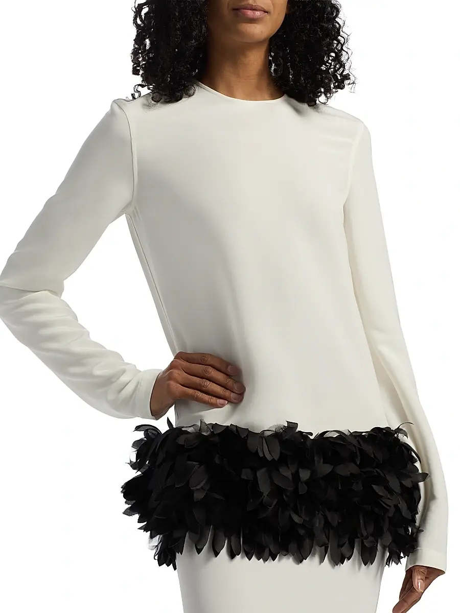 Toteme Women's Petal Long-Sleeve Maxi Dress - Off White | Thumbnail 6 Toteme Women's Petal Long-Sleeve Maxi Dress - Off White | Thumbnail 6