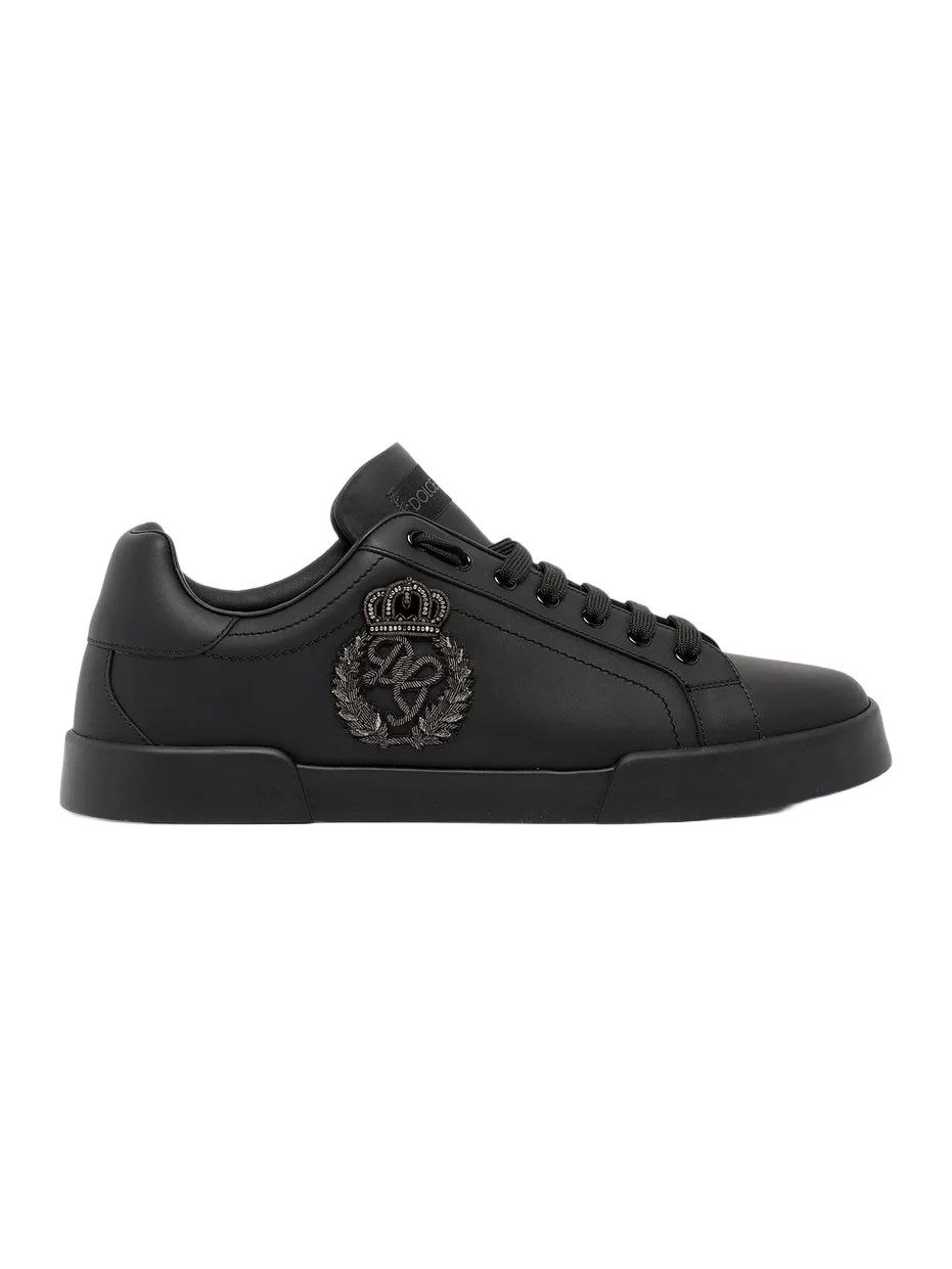 Dolce & Gabbana Men's Logo Leather Low-Top Sneakers