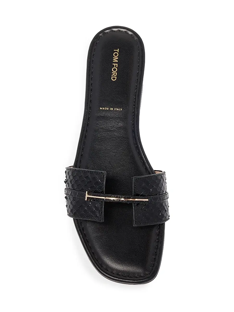 Tom Ford Women's Snake-Embossed Leather Flat Sandals | Thumbnail 4 Tom Ford Women's Snake-Embossed Leather Flat Sandals | Thumbnail 4