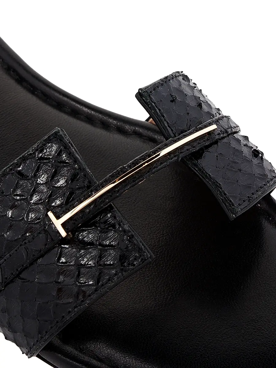 Tom Ford Women's Snake-Embossed Leather Flat Sandals | Thumbnail 5 Tom Ford Women's Snake-Embossed Leather Flat Sandals | Thumbnail 5