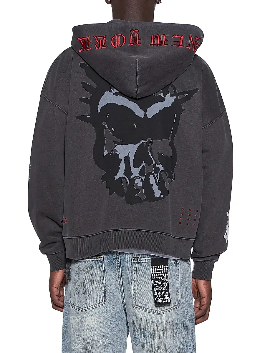 Ksubi Men's Graff Ekcess Zip Hoodie - Black | Thumbnail 3 Ksubi Men's Graff Ekcess Zip Hoodie - Black | Thumbnail 3