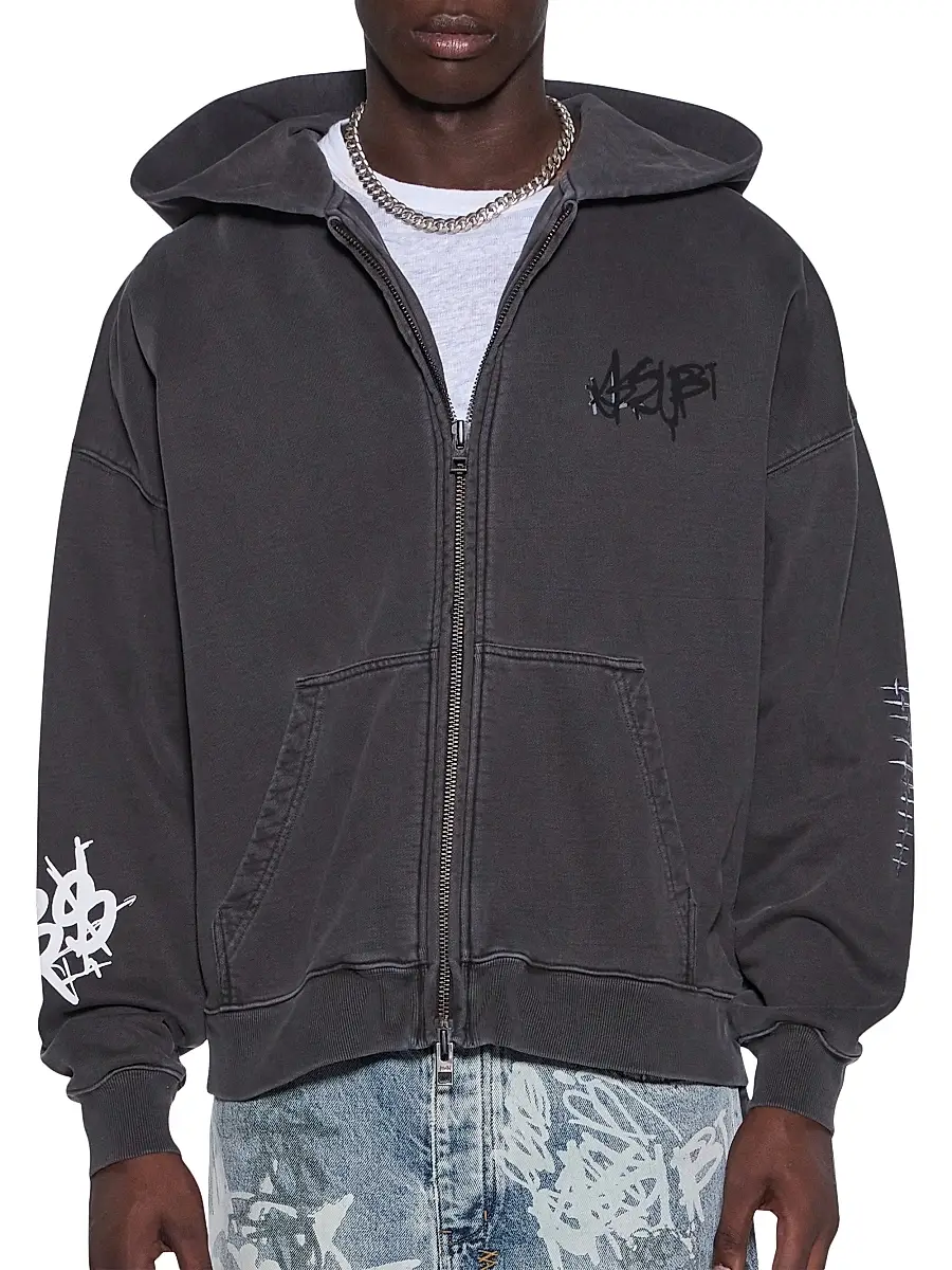Ksubi Men's Graff Ekcess Zip Hoodie - Black | Thumbnail 4 Ksubi Men's Graff Ekcess Zip Hoodie - Black | Thumbnail 4