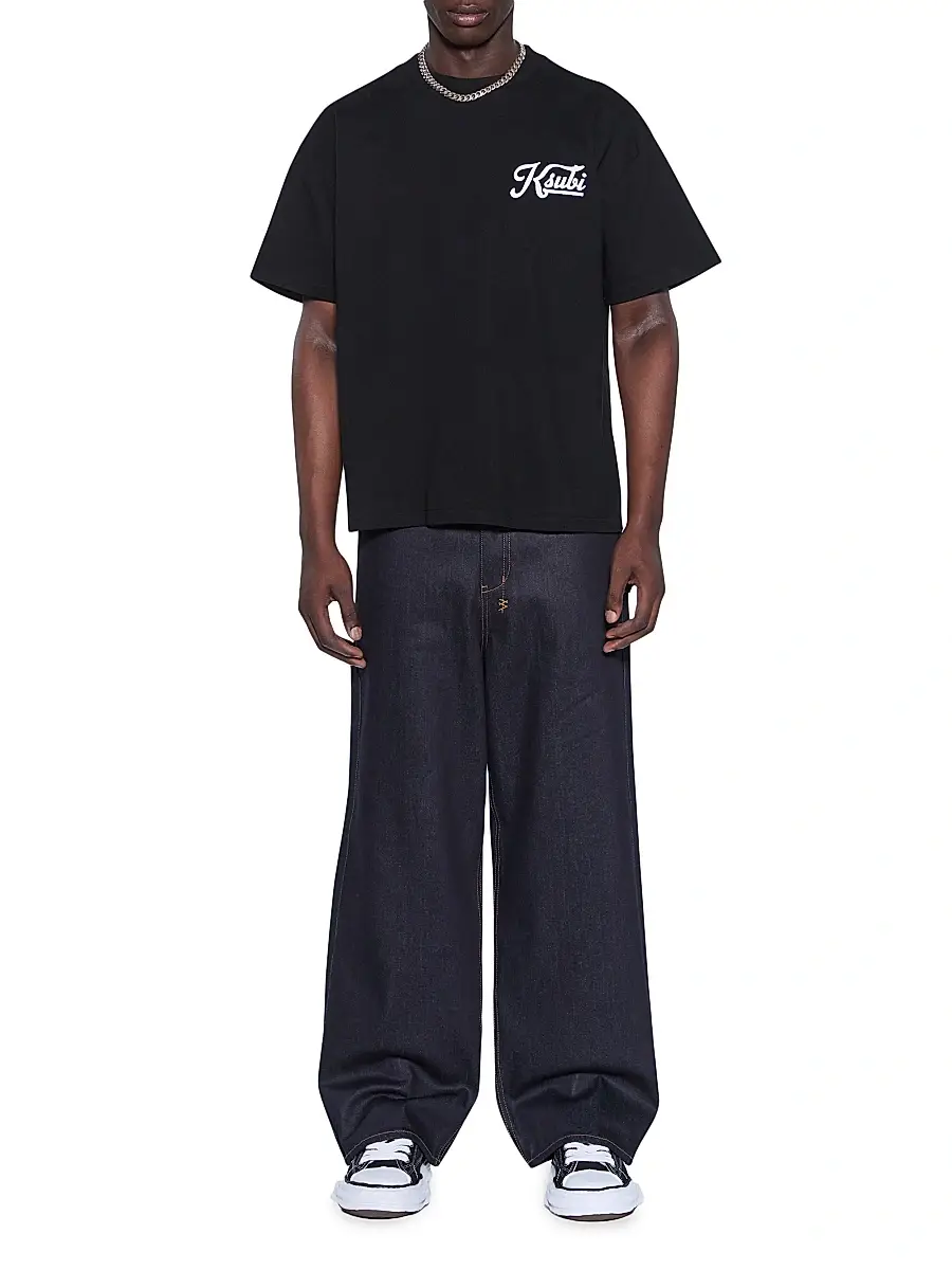 Ksubi Men's Outfield Ekcess Logo Cotton Jersey Oversized T-Shirt - Black | Thumbnail 2 Ksubi Men's Outfield Ekcess Logo Cotton Jersey Oversized T-Shirt - Black | Thumbnail 2