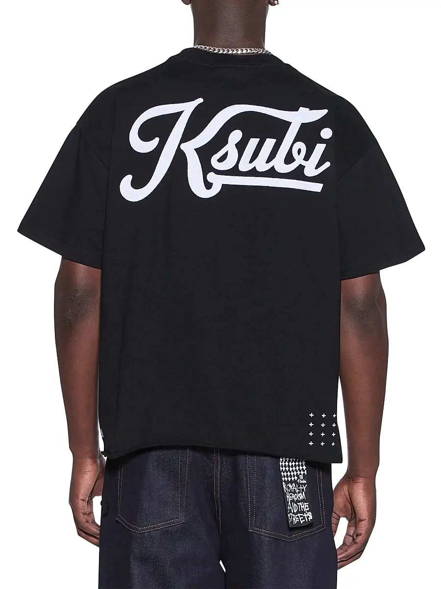 Ksubi Men's Outfield Ekcess Logo Cotton Jersey Oversized T-Shirt - Black | Thumbnail 3 Ksubi Men's Outfield Ekcess Logo Cotton Jersey Oversized T-Shirt - Black | Thumbnail 3