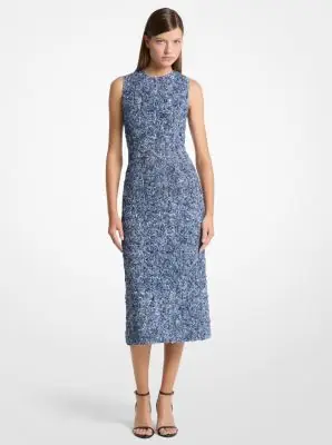 Michael Kors Collection Tie-Die Floral Soutache Lace Sheath Dress in Grey | Thumbnail 2 Michael Kors Collection Tie-Die Floral Soutache Lace Sheath Dress in Grey | Thumbnail 2
