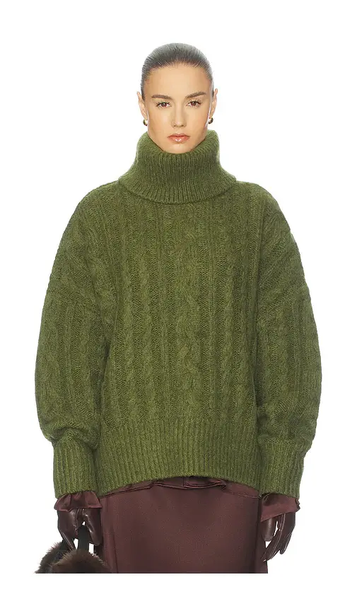 Helsa Claudiya Cable Turtleneck | Image 1 Helsa Claudiya Cable Turtleneck | Image 1