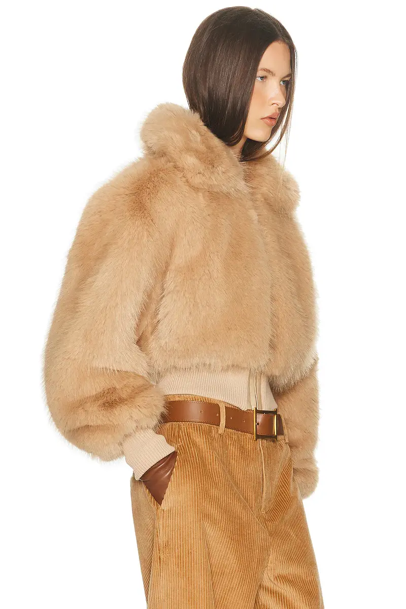 Helsa Faux Fox Bomber Jacket | Thumbnail 4 Helsa Faux Fox Bomber Jacket | Thumbnail 4