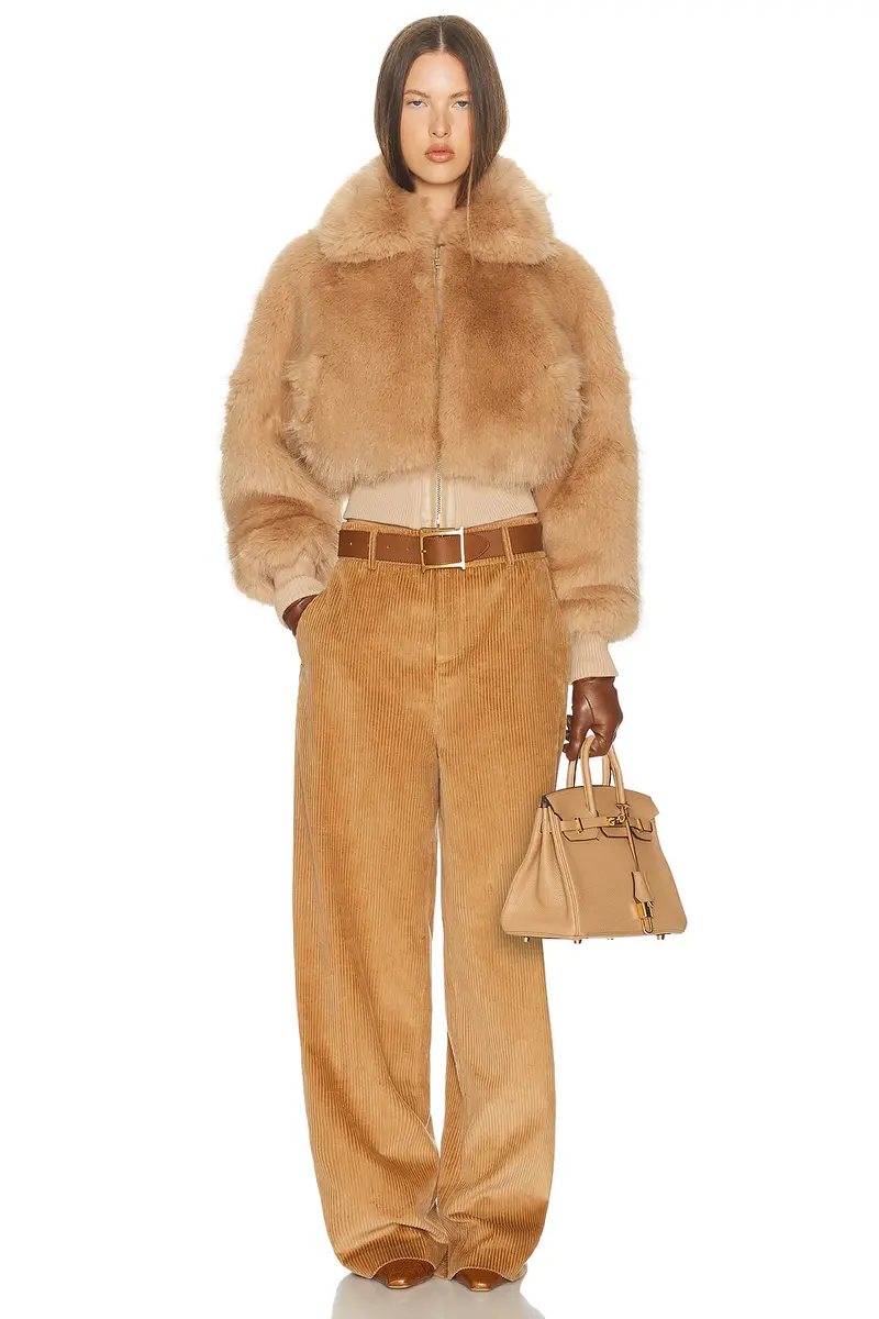 Helsa Faux Fox Bomber Jacket | Thumbnail 6 Helsa Faux Fox Bomber Jacket | Thumbnail 6
