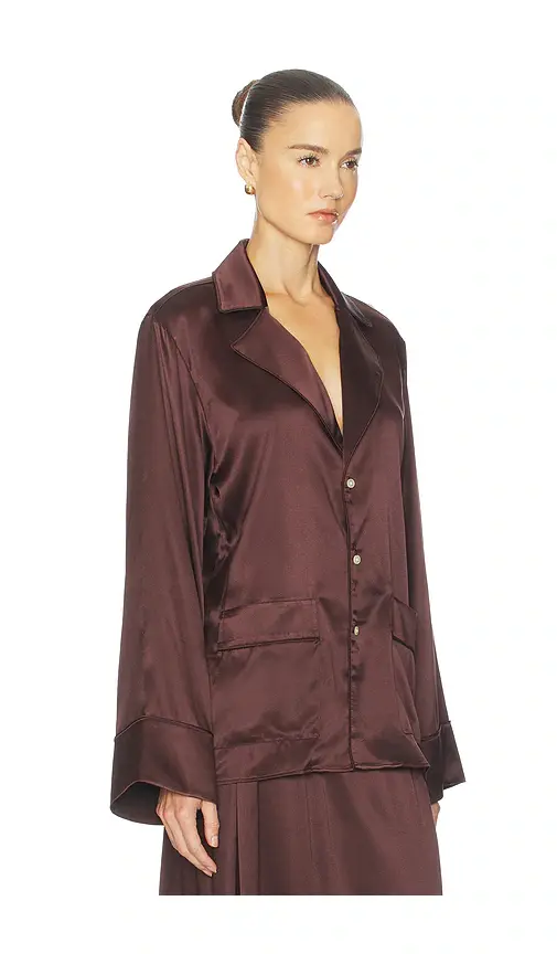 Helsa The Silk Charmeuse Pajama Shirt | Thumbnail 2 Helsa The Silk Charmeuse Pajama Shirt | Thumbnail 2