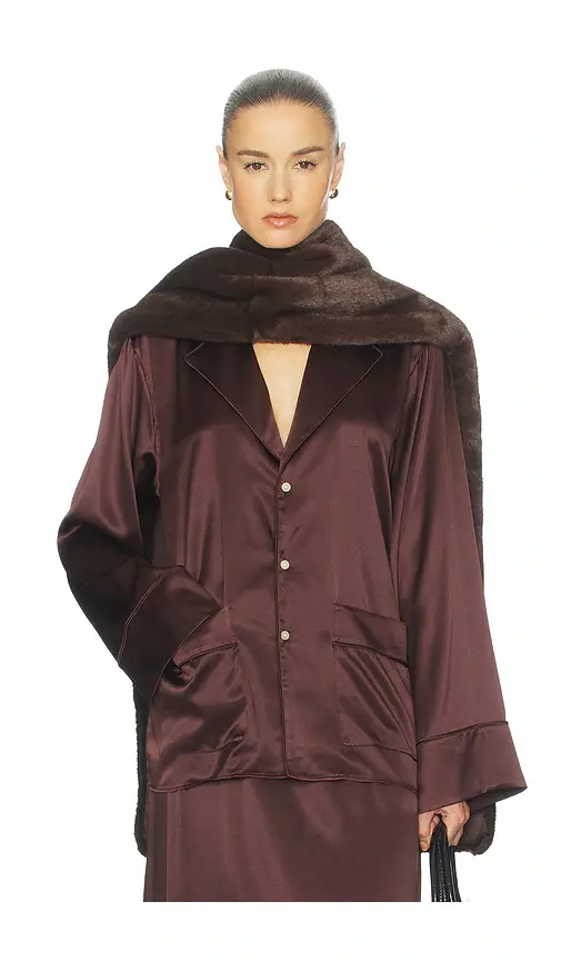 Helsa The Silk Charmeuse Pajama Shirt | Image 1 Helsa The Silk Charmeuse Pajama Shirt | Image 1