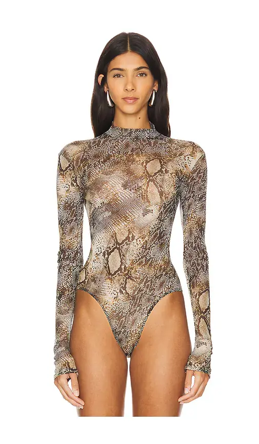 Lapointe Mesh Mock Neck Bodysuit | Thumbnail 2