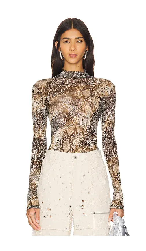 Mesh Mock Neck Bodysuit Mesh Mock Neck Bodysuit