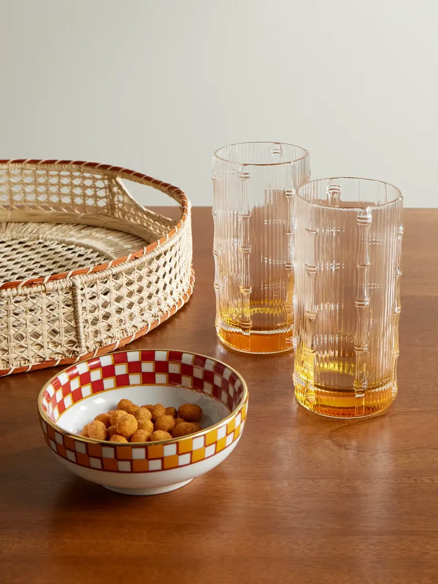 La DoubleJ Bamboo Set of Two Crystal Glass Highball Glasses - Men | Thumbnail 2 La DoubleJ Bamboo Set of Two Crystal Glass Highball Glasses - Men | Thumbnail 2