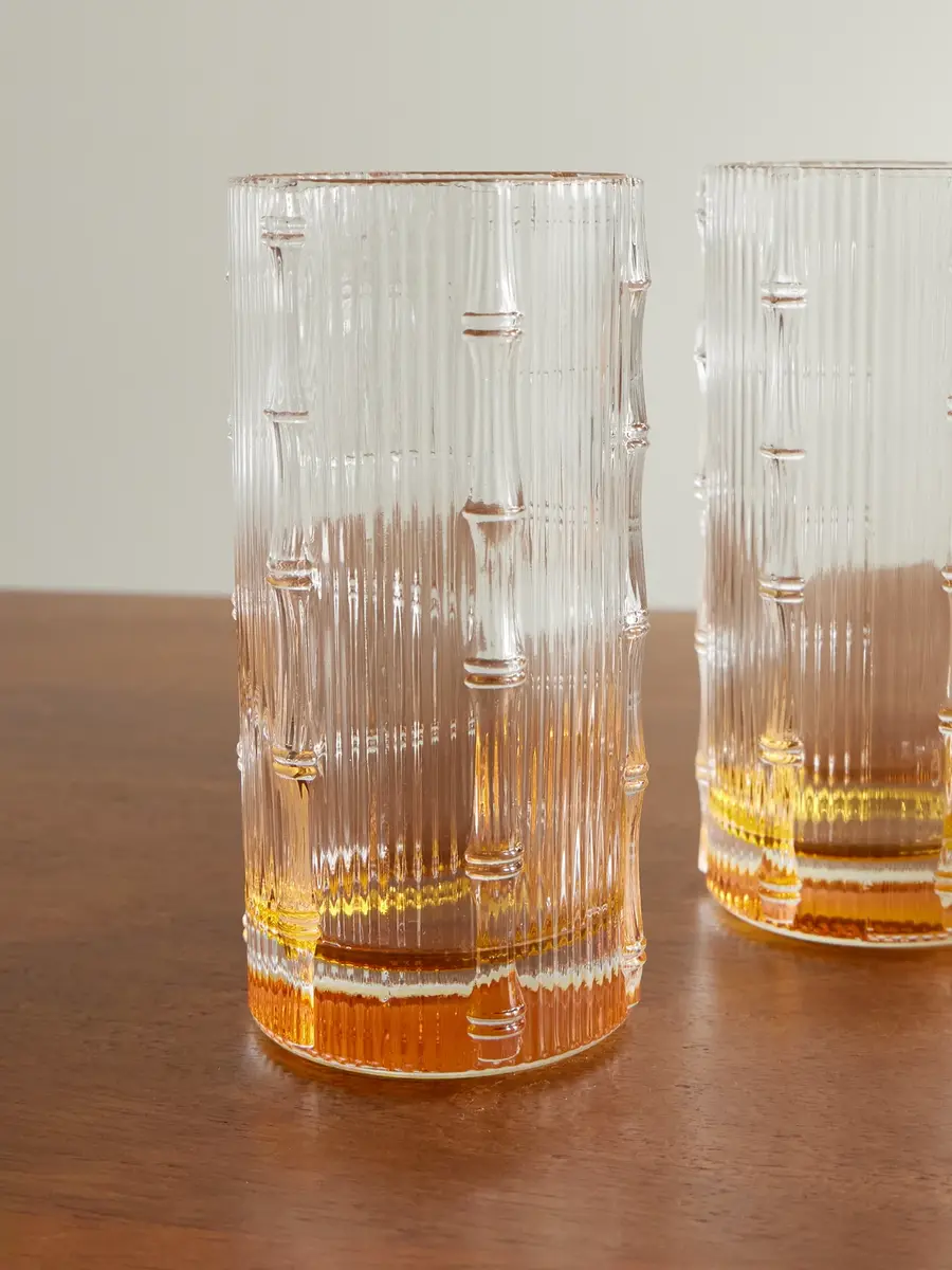 La DoubleJ Bamboo Set of Two Crystal Glass Highball Glasses - Men | Thumbnail 3 La DoubleJ Bamboo Set of Two Crystal Glass Highball Glasses - Men | Thumbnail 3
