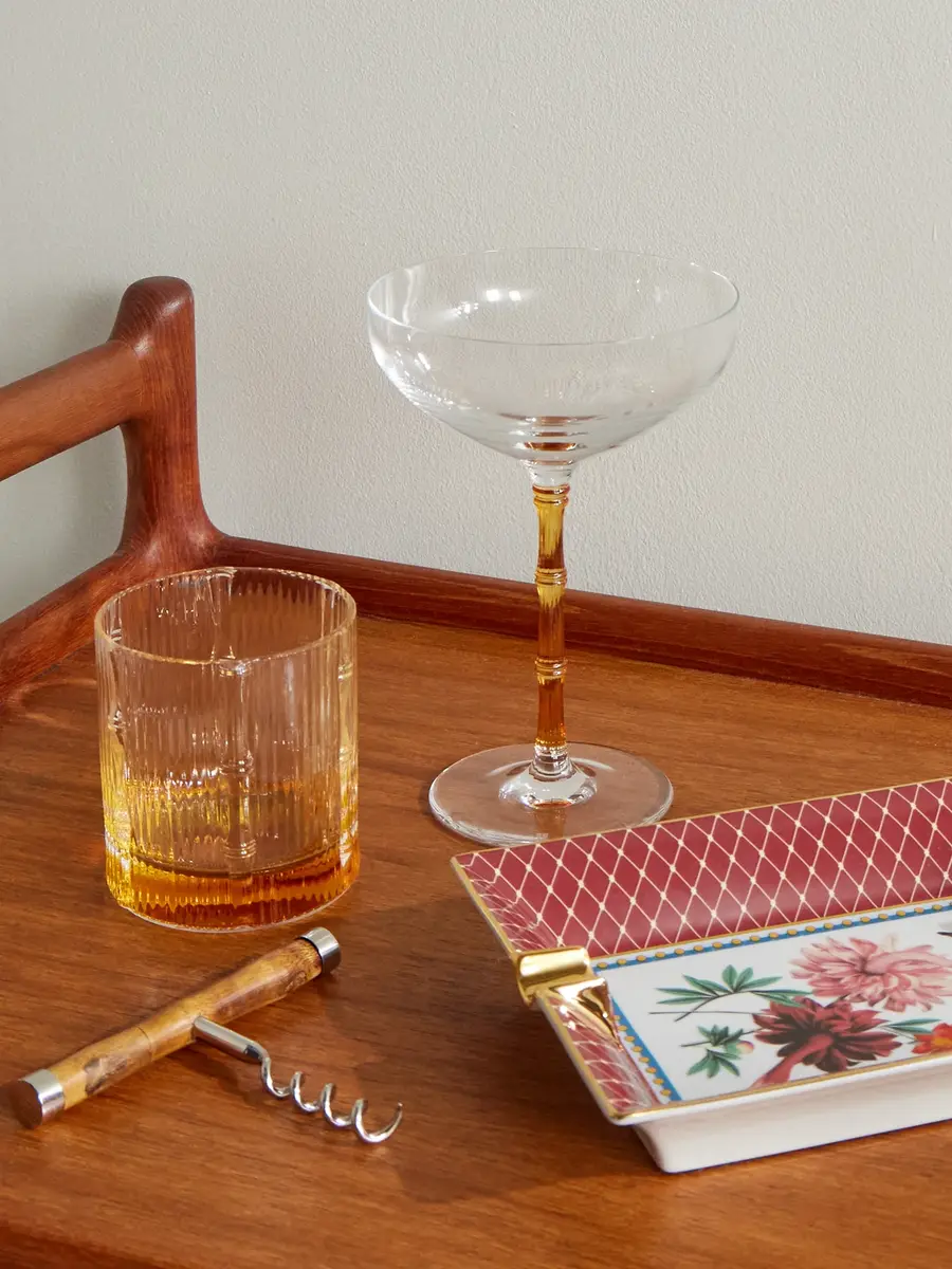 La DoubleJ Bamboo Set of Two Crystal Glass Champagne Coupes - Men | Thumbnail 2 La DoubleJ Bamboo Set of Two Crystal Glass Champagne Coupes - Men | Thumbnail 2