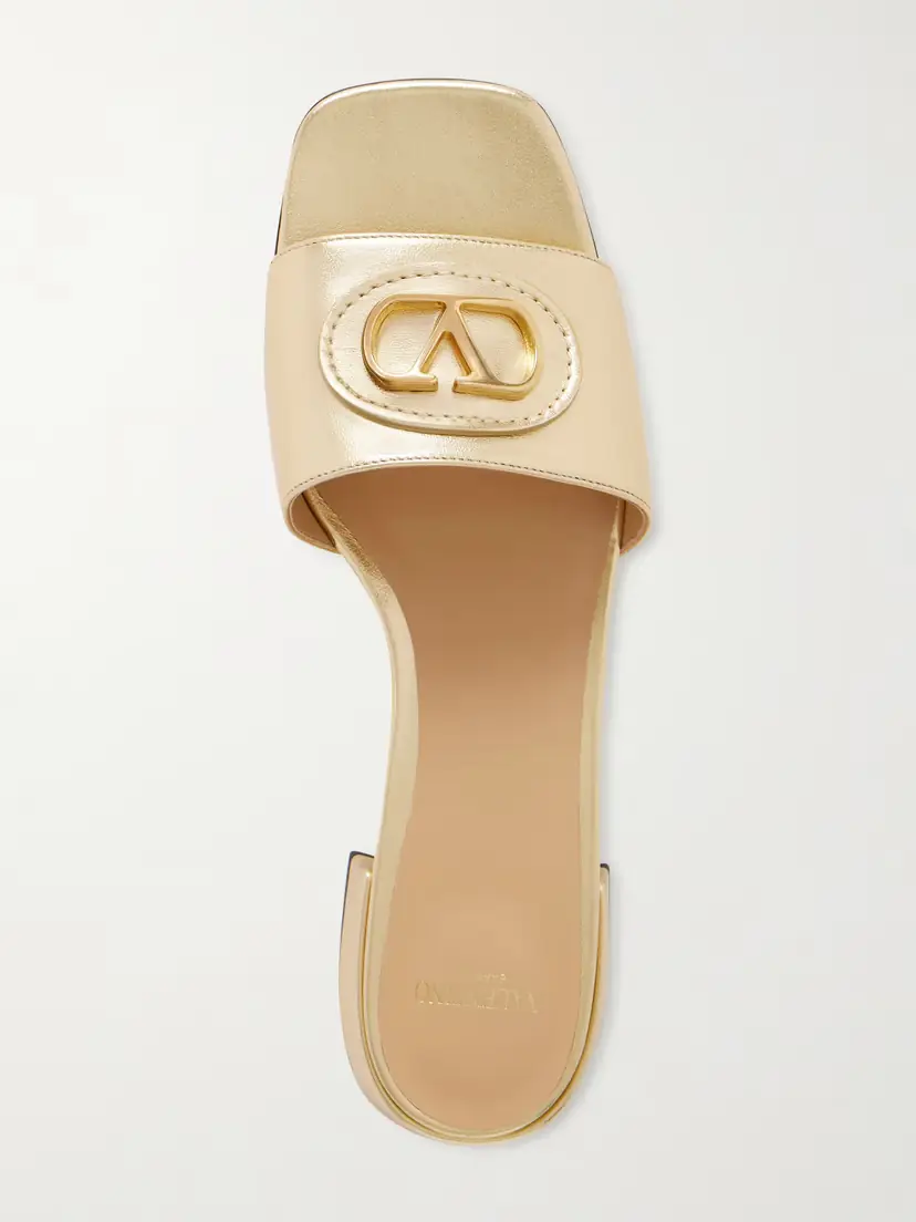 Valentino Garavani Vlogo Metallic Leather Mules | Thumbnail 5 Valentino Garavani Vlogo Metallic Leather Mules | Thumbnail 5