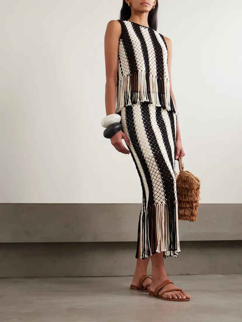 Zimmermann Wanderlust Fringed Striped Macramé Cotton Top | Thumbnail 2 Zimmermann Wanderlust Fringed Striped Macramé Cotton Top | Thumbnail 2