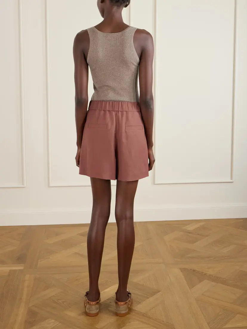 Brunello Cucinelli Pleated Twill Straight-leg Shorts | Thumbnail 4 Brunello Cucinelli Pleated Twill Straight-leg Shorts | Thumbnail 4