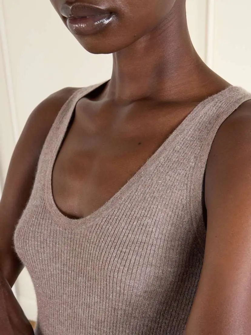 Brunello Cucinelli Ribbed Lurex Tank | Thumbnail 5 Brunello Cucinelli Ribbed Lurex Tank | Thumbnail 5