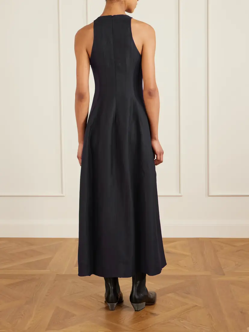 Brunello Cucinelli Paneled Twill Midi Dress | Thumbnail 3