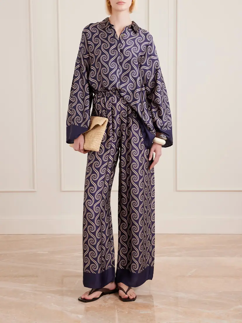 Faithfull Jensen Printed Satin Wide-leg Pants | Thumbnail 2
