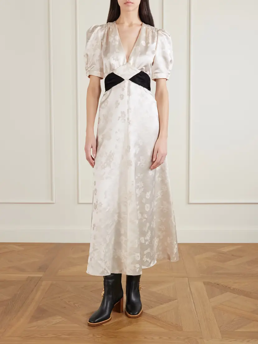 Gabriela Hearst Larkin Belted Floral-jacquard Silk-satin Maxi Dress | Thumbnail 2