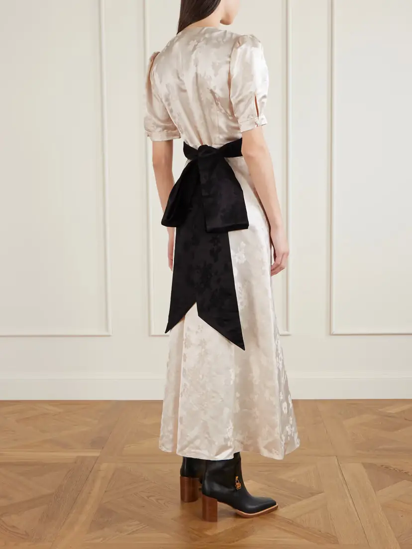 Gabriela Hearst Larkin Belted Floral-jacquard Silk-satin Maxi Dress | Thumbnail 3