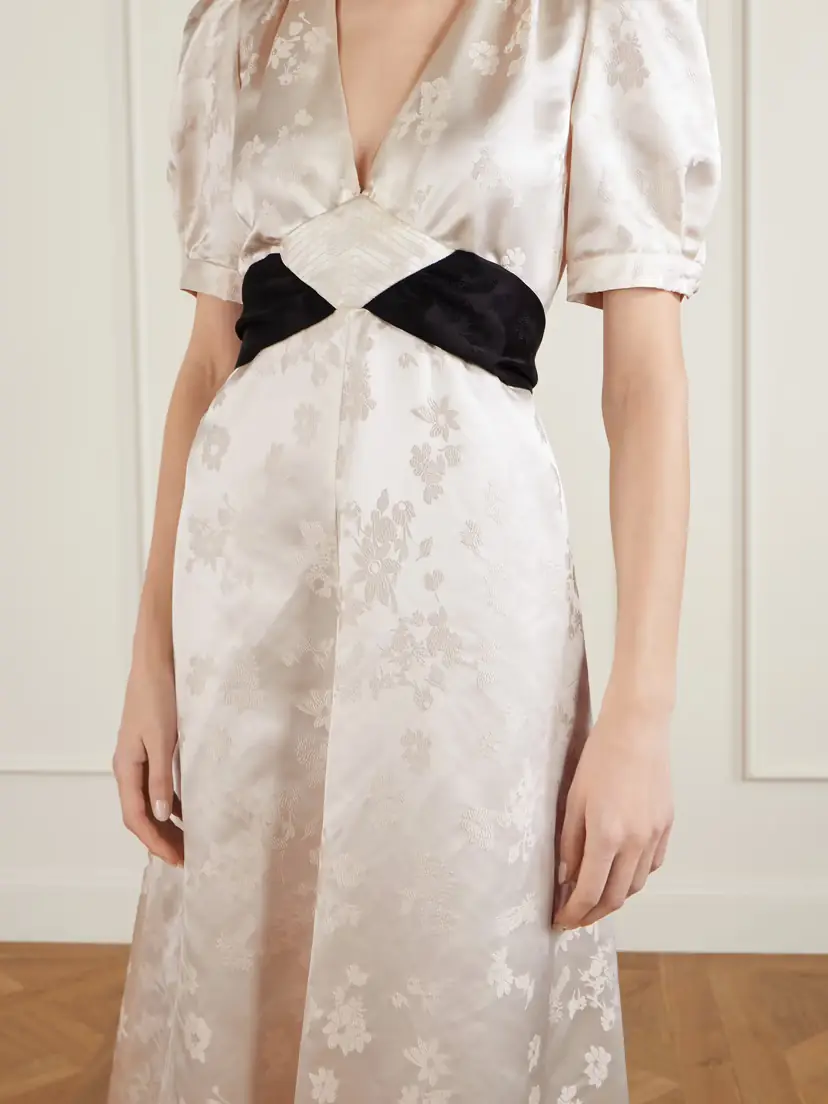 Gabriela Hearst Larkin Belted Floral-jacquard Silk-satin Maxi Dress | Thumbnail 4