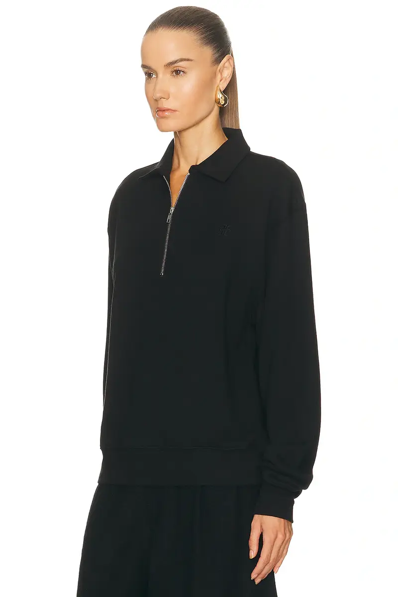 ÉTERNE Zip-up Polo Sweatshirt | Thumbnail 2 ÉTERNE Zip-up Polo Sweatshirt | Thumbnail 2