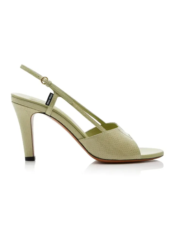 Snake-Effect Leather Sandals