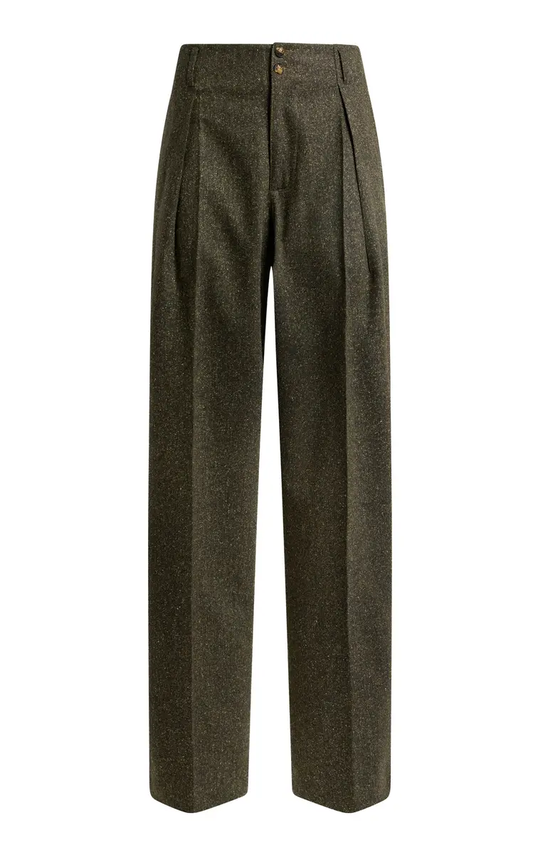 Etro Mid-Rise Wool-Blend Straight-Leg Pants