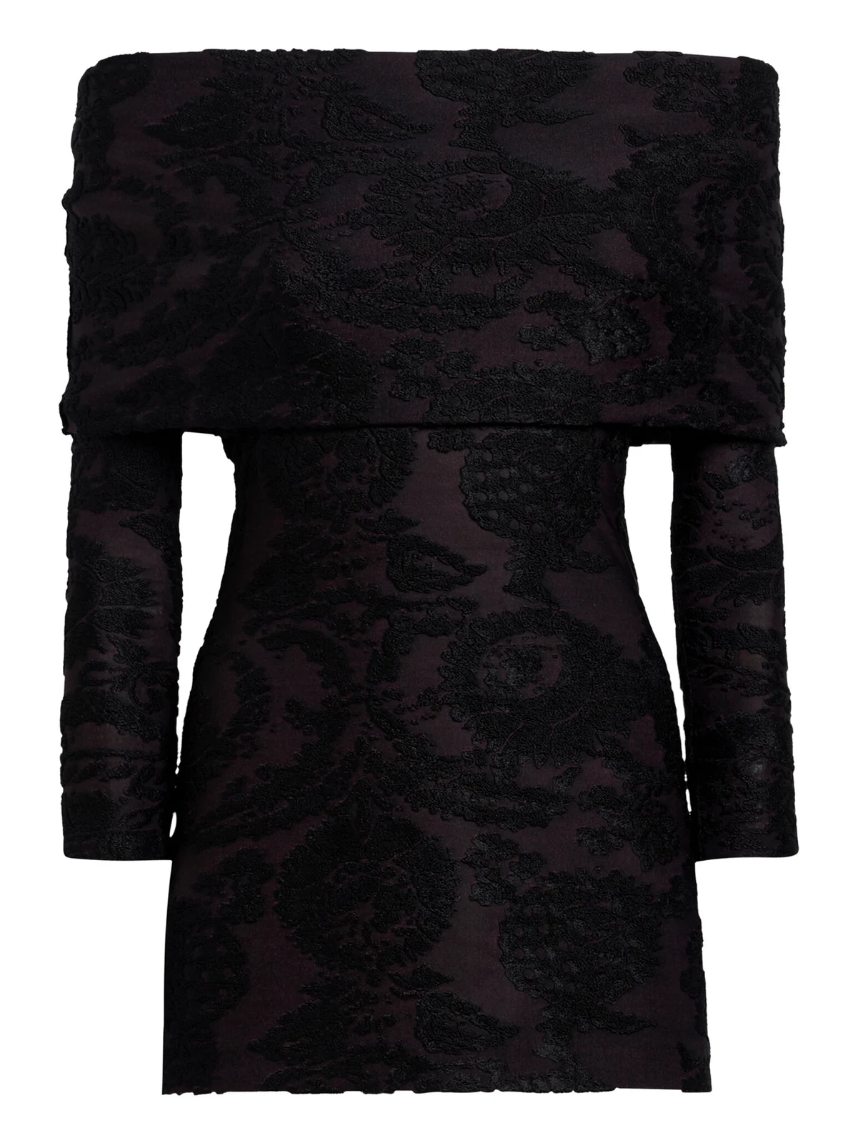 Flocked Stretch-Velvet Longline Top Flocked Stretch-Velvet Longline Top