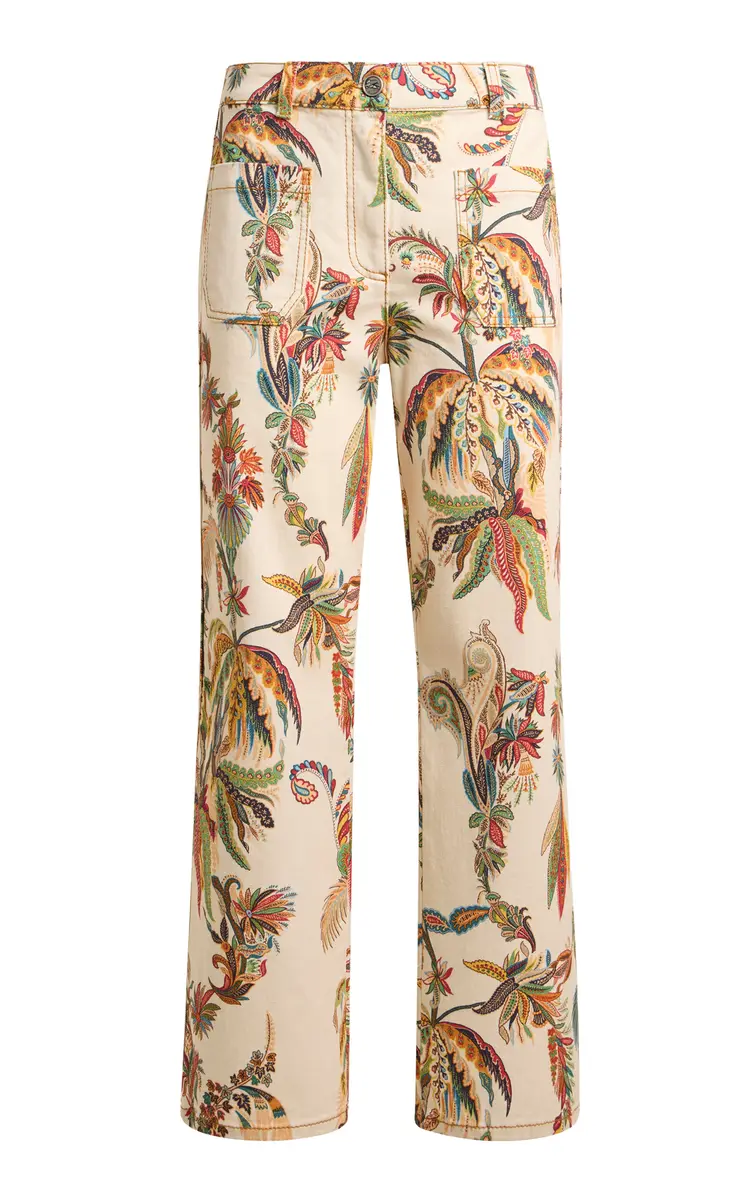 Etro Cropped Patterned Denim Wide-Leg Jeans | Thumbnail 3